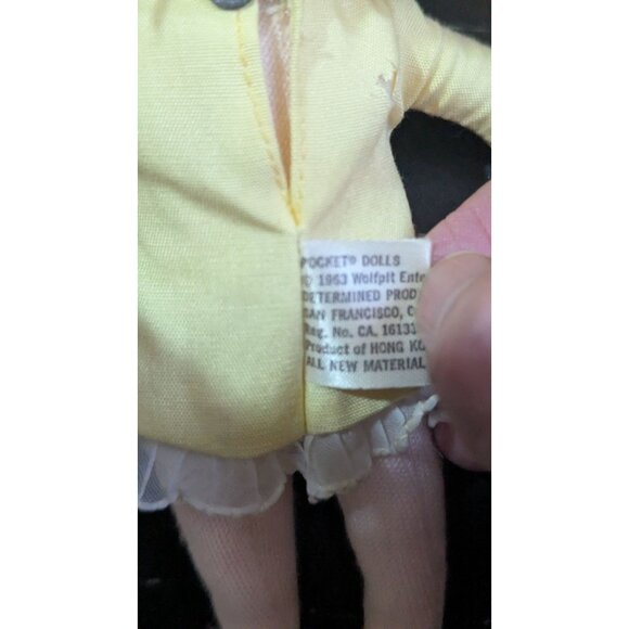 Joan Walsh Anglund Vintage 7-Inch Pocket Cloth Dolls Set Of 2 yellow outfit - Picture 9 of 9
